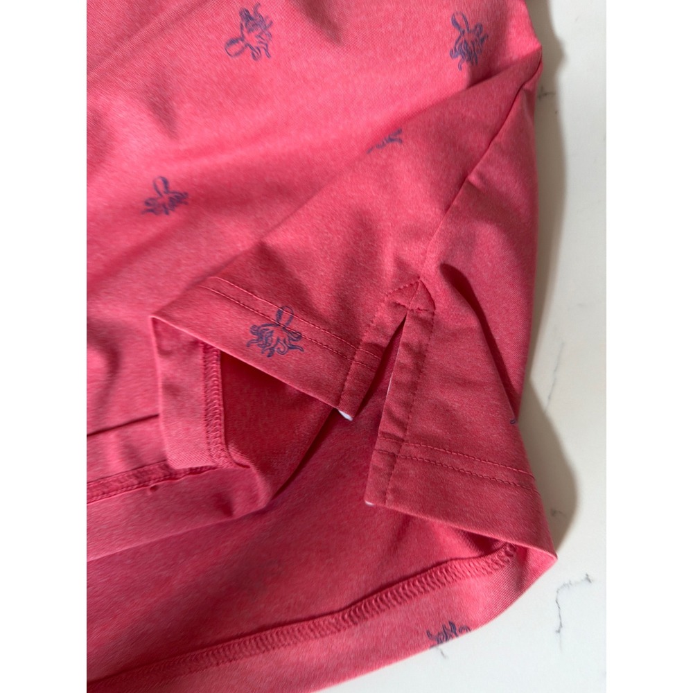 Johnnie-O Mens Octopus Print Sky Surfer Printed Polo Shirt Coral L - Picture 6 of 6